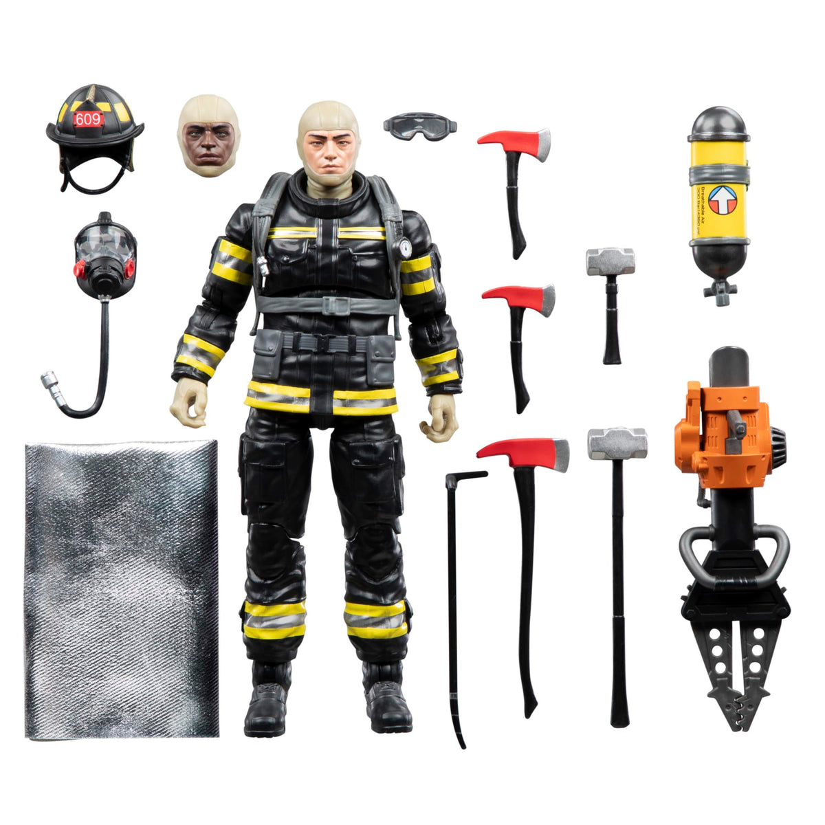 G.I. Joe Classified Legacy Search & Rescue Firefighter figure posed for display and storytelling