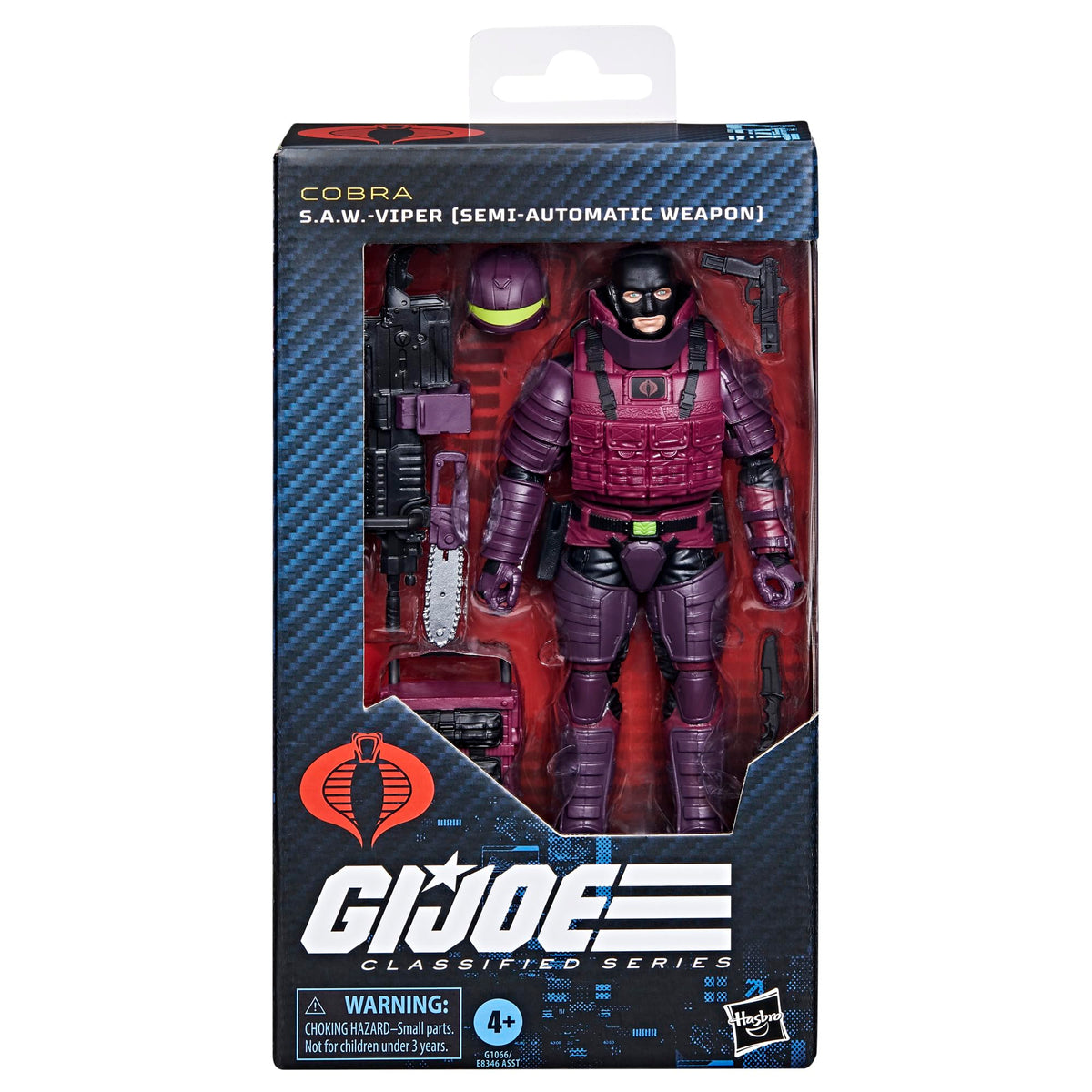 G.I. Joe S.A.W.-Viper accessory pack with 9 pieces for display.
