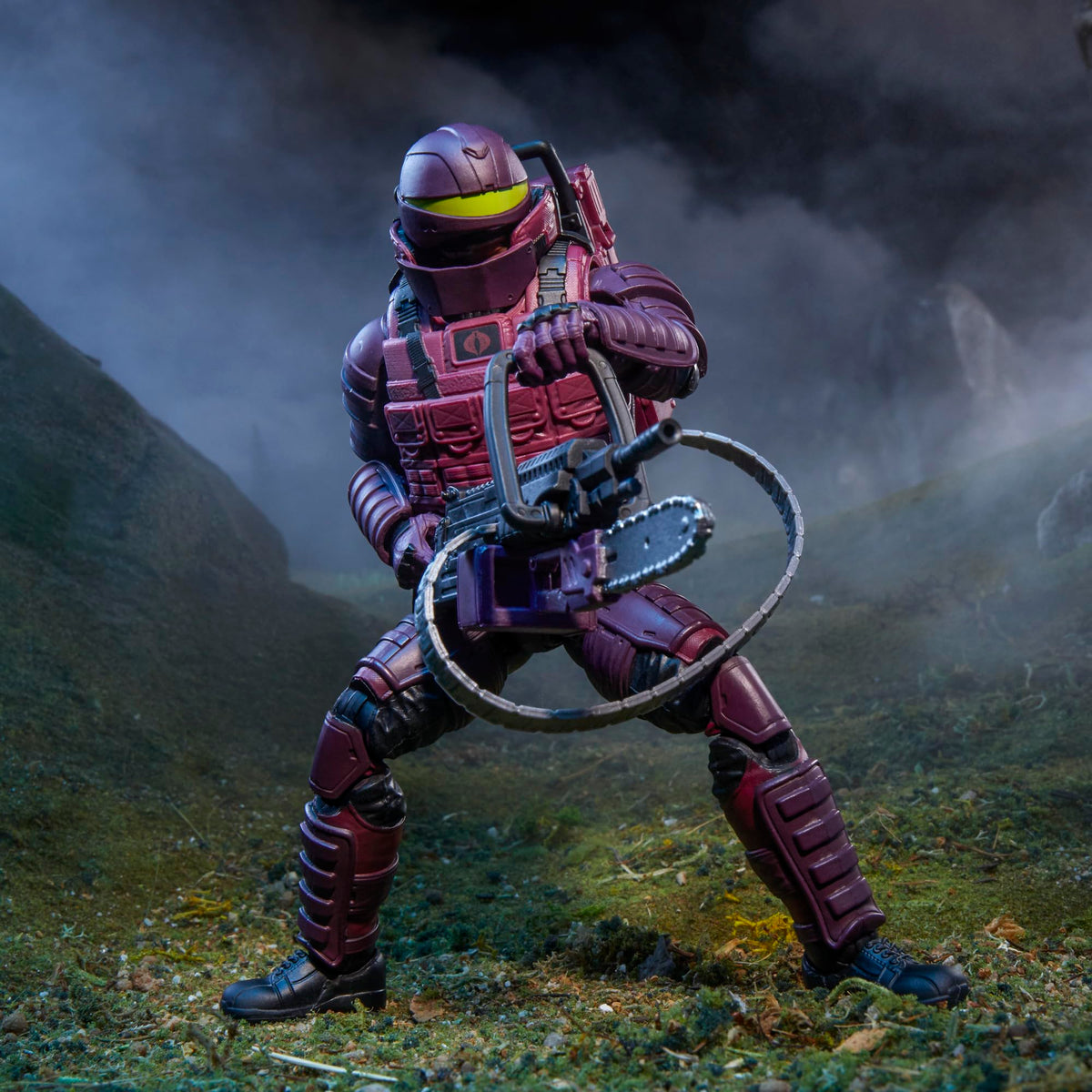 G.I. Joe action figure with 9 accessories supports imaginative play.