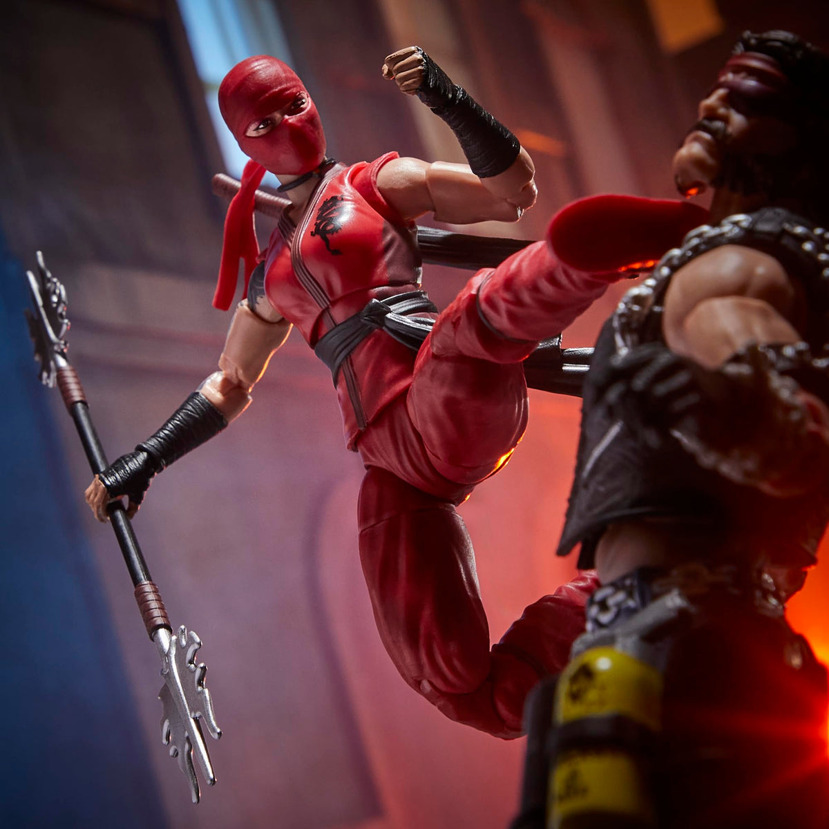 G.I. Joe Jinx blindfold adds stealth training scene realism.