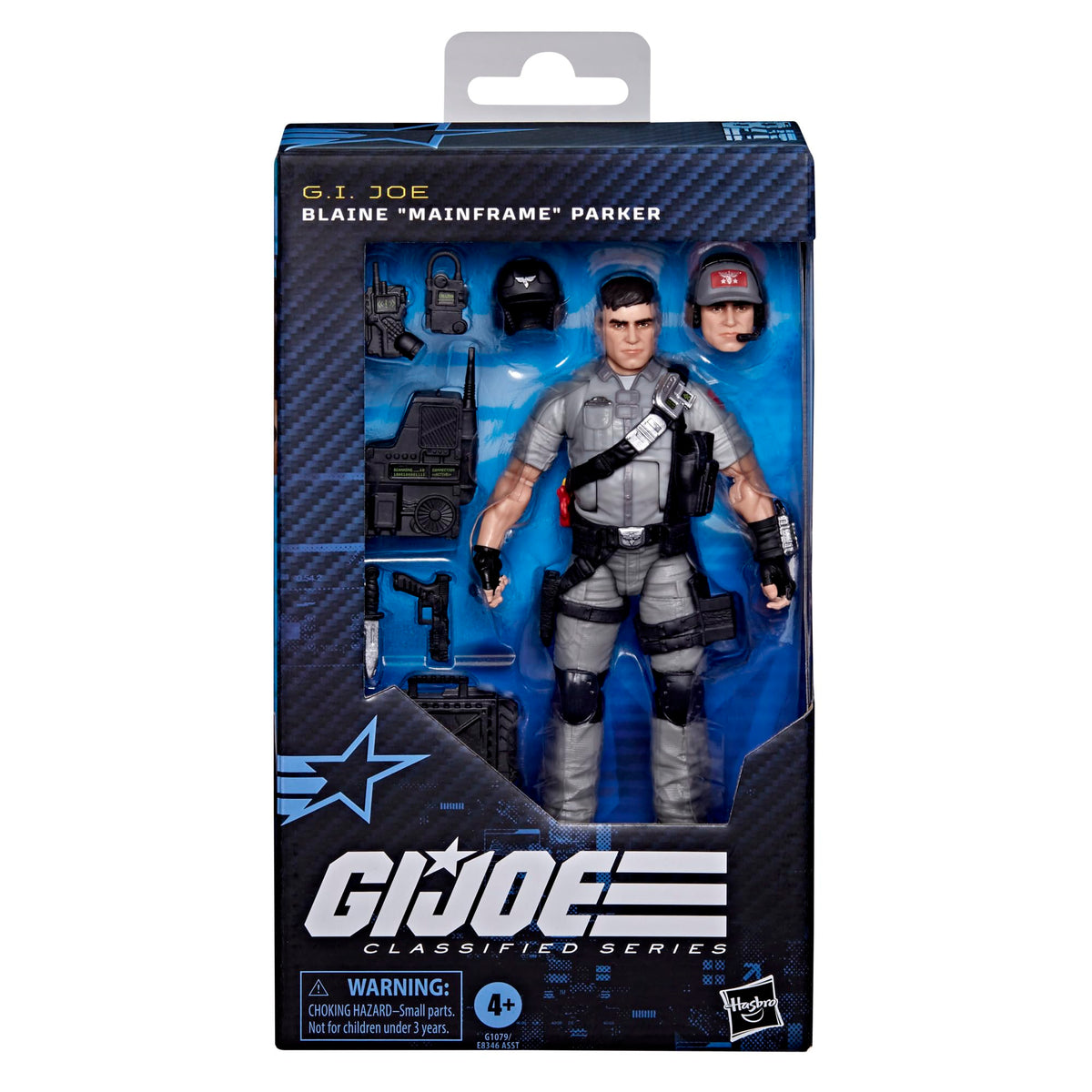 G.I. Joe Classified Mainframe Parker backpack scanner with connecting cord.