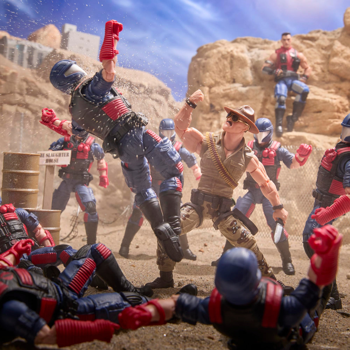 GI Joe Classified Sgt Slaughter baton for dynamic training-inspired poses.