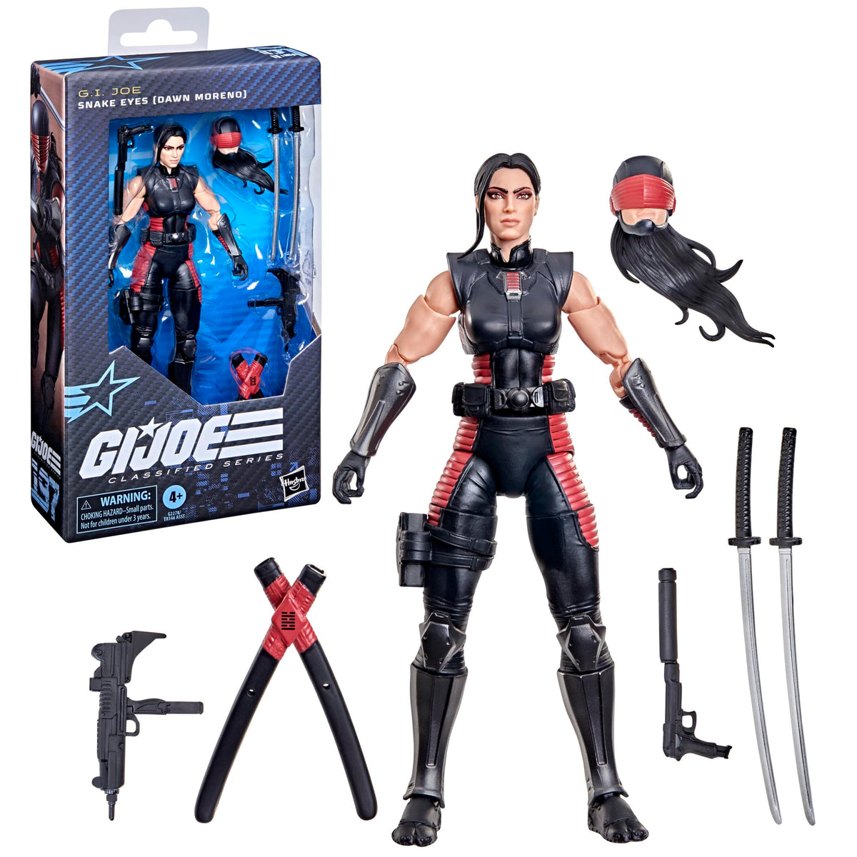 G.I. Joe Snake Eyes twin Saya sheath for extra storage and pose versatility.