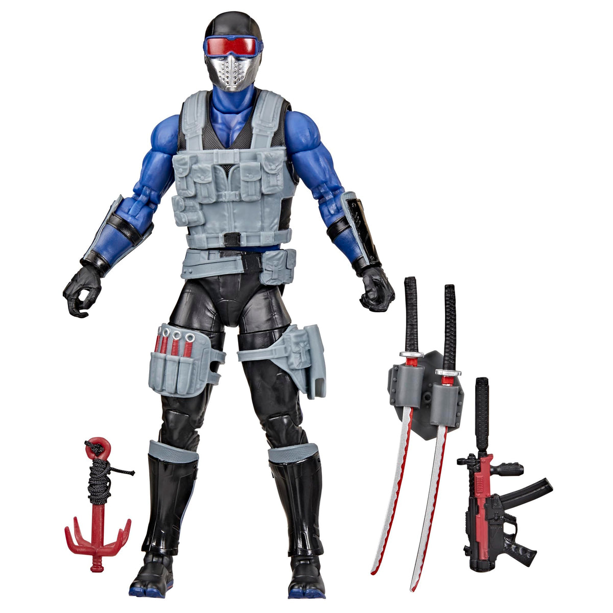 G.I. Joe Classified Snake Eyes V4 front view with premium detailing for display