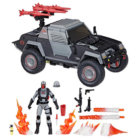 G.I. Joe Cobra Night Attack 4-WD Stinger wheels and suspension enable dynamic action poses.