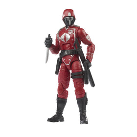 G.I. Joe Crimson Guard action figure with collector packaging art for display.