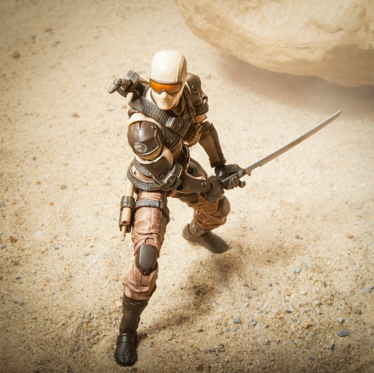 GI Joe Desert Commando Snake Eyes grenade bandolier for authentic detail.