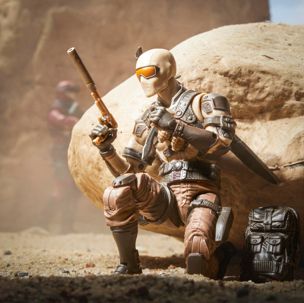 GI Joe Desert Commando Snake Eyes dual swords for display realism.