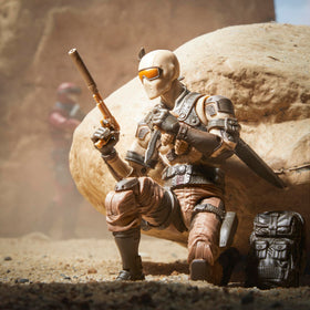 GI Joe Desert Commando Snake Eyes dual swords for display realism.
