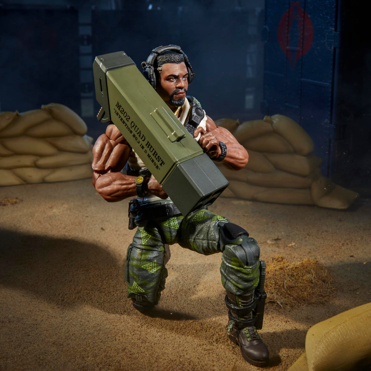 G.I. Joe Heavy Duty with missiles for authentic diorama scenes.