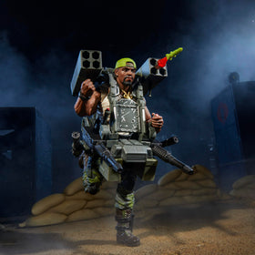 G.I. Joe Heavy Duty ammo belt and rotary cannons for immersive scenes.