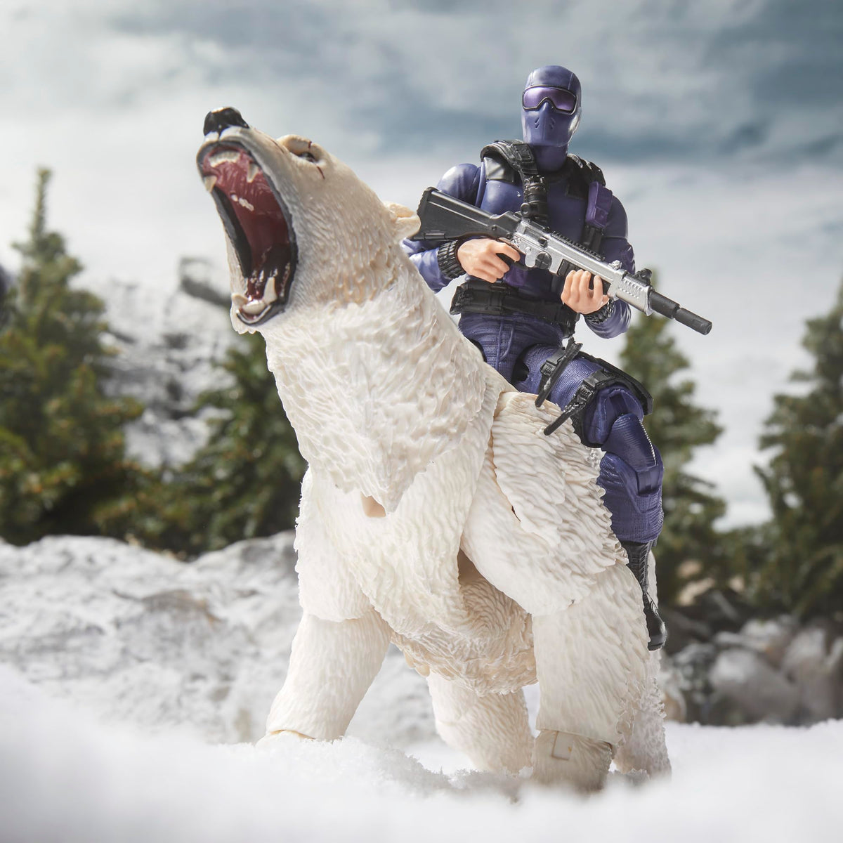 G.I. Joe Polar Bear figure with growling head for dramatic display.