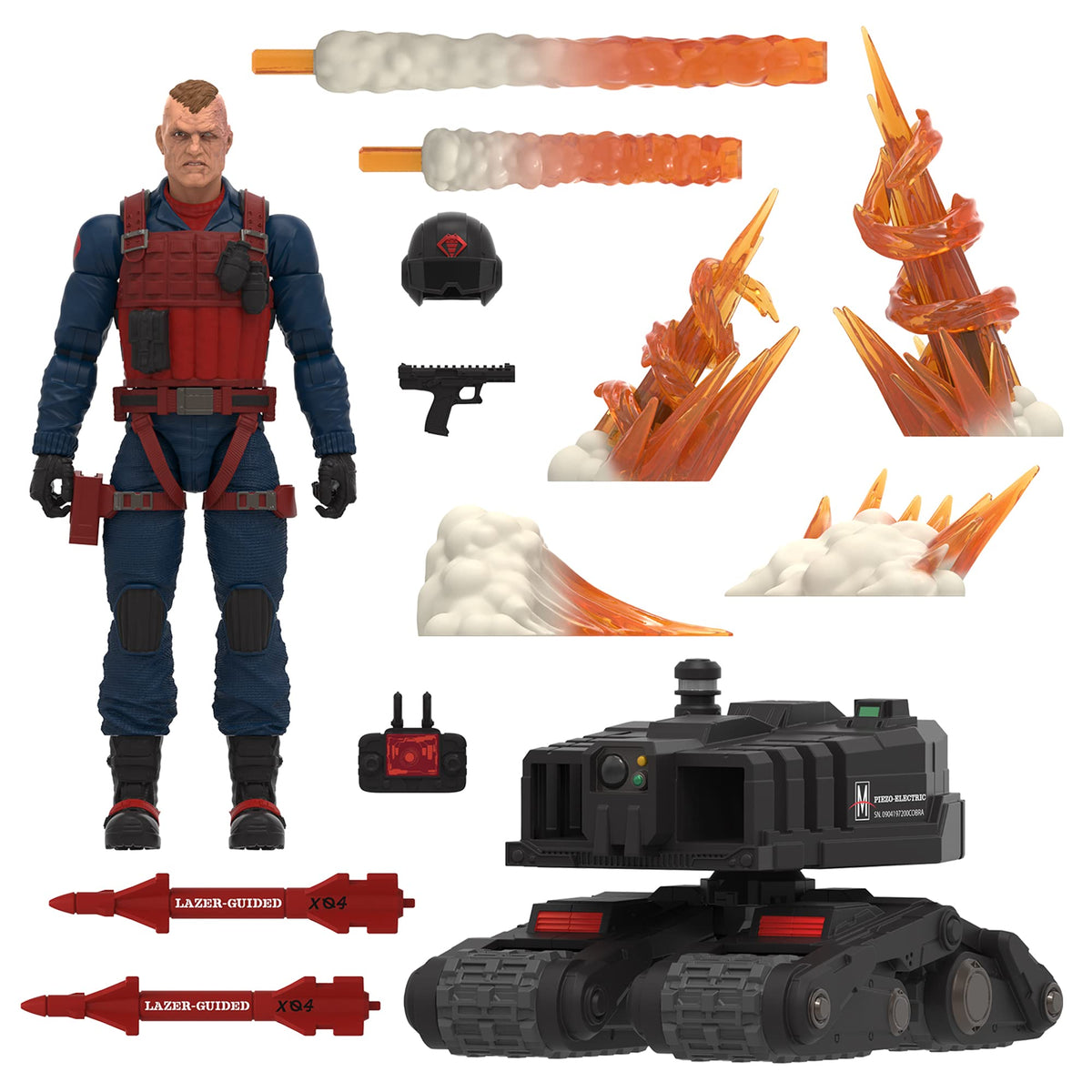 G I Joe Scrap-Iron figure with anti-armor drone for dynamic display and play