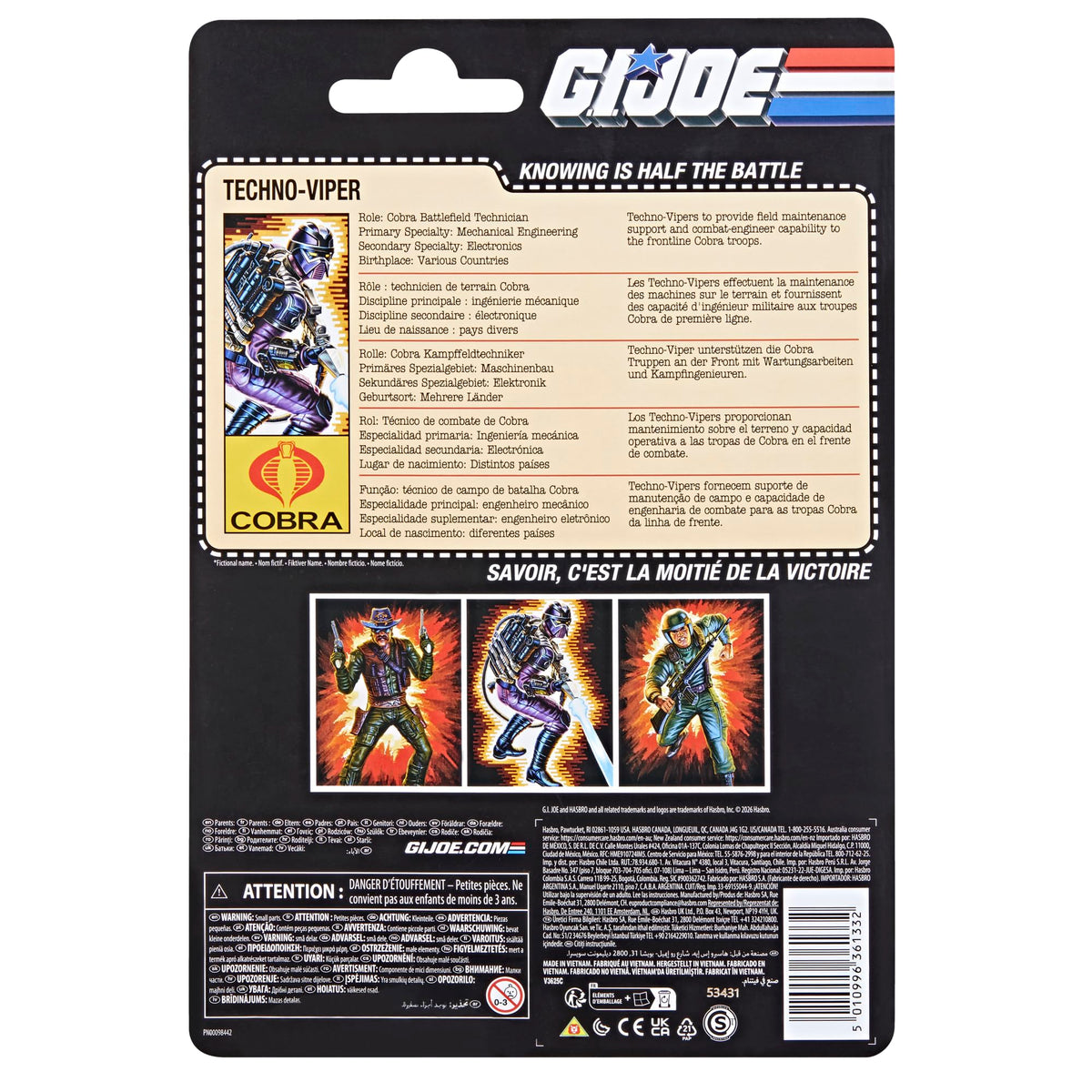 G.I. Joe Techno-Viper retro cardback packaging for vintage display appeal.