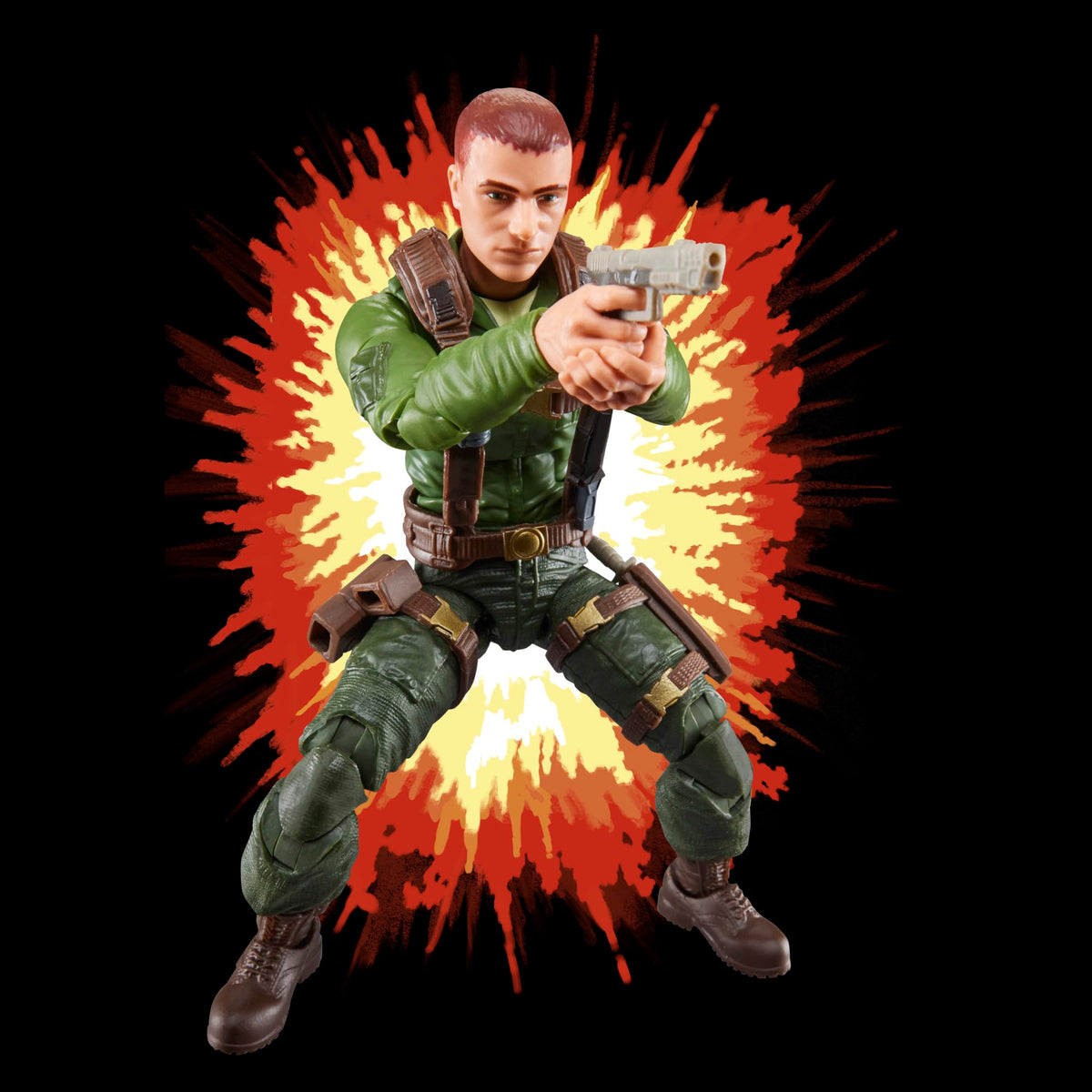 G.I. Joe Trooper helmet included for authentic battlefield-ready look.
