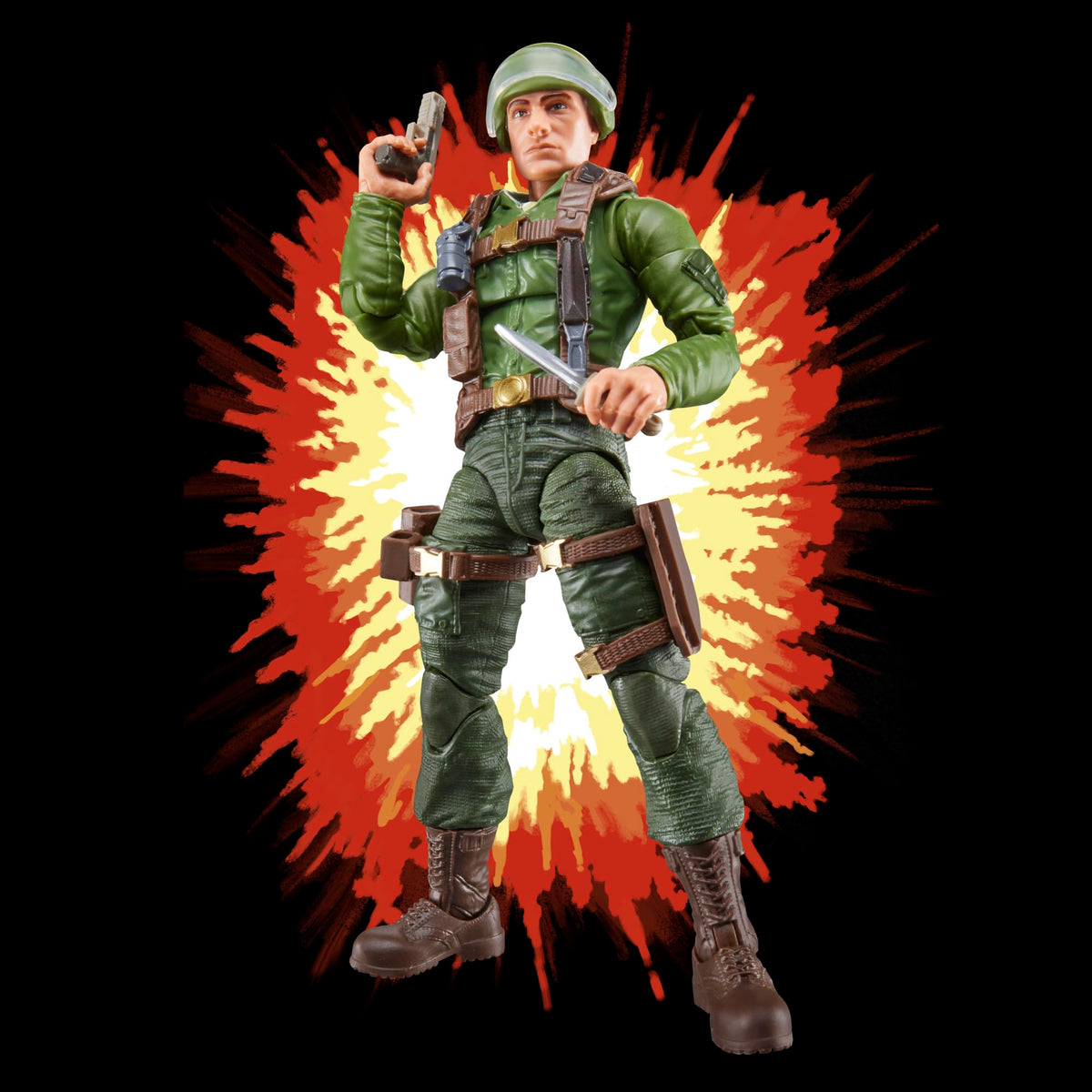 G.I. Joe Trooper six interchangeable hands expands dynamic poses.