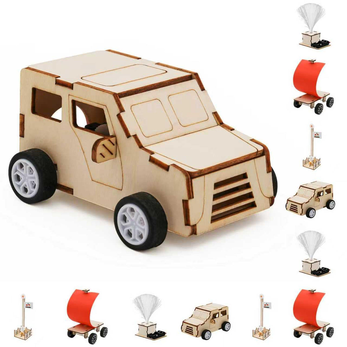 GIAKAN treasure box stem kit image shows four designs for hands-on learning