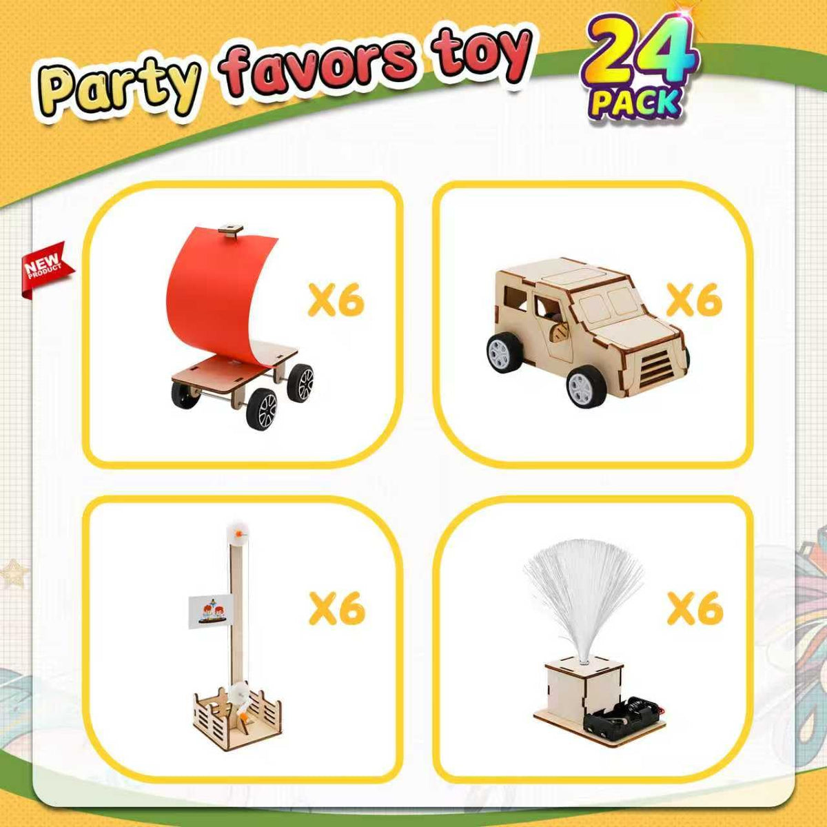 GIAKAN wooden stem kit parts laid out to encourage problem-solving