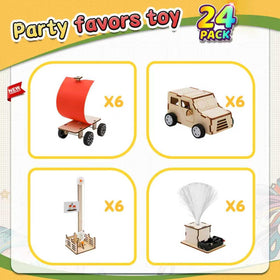 GIAKAN wooden stem kit parts laid out to encourage problem-solving