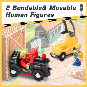 Giant Bean mine-carriage fuels mining-themed adventures on wooden tracks.