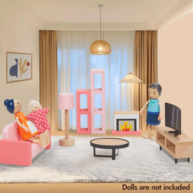 Giant bean 36pc dollhouse five-room set sparks creative storytelling