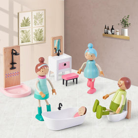 Giant bean 36pc dollhouse closet door opens for dress-up scenes