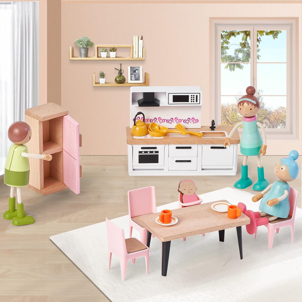 Giant bean 36pc dollhouse dressing table sparks creative grooming pretend-play