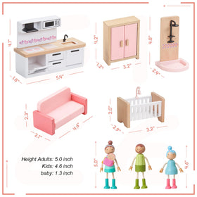 Giant bean 36pc dollhouse toilet lid opens for realistic bathroom moments