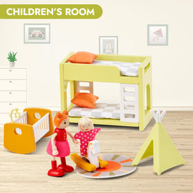 Giant Bean 85pcs dollhouse tent and rocking horse add whimsical play pieces.