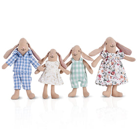 Giant bean bunny dad figure with soft plush for playtime.
