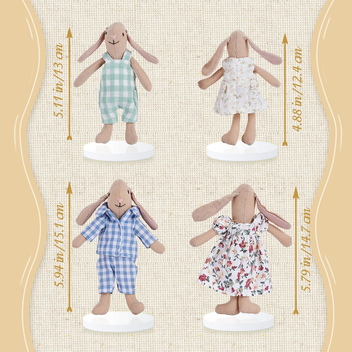 Giant bean bunny mom figure, tenderly crafted for cuddly storytelling.