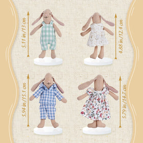 Giant bean bunny mom figure, tenderly crafted for cuddly storytelling.