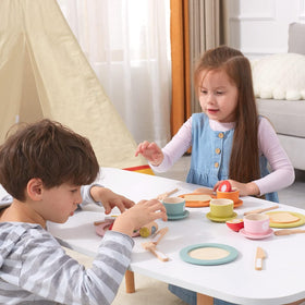 Giant bean colorful dinnerware set for pretend play and learning