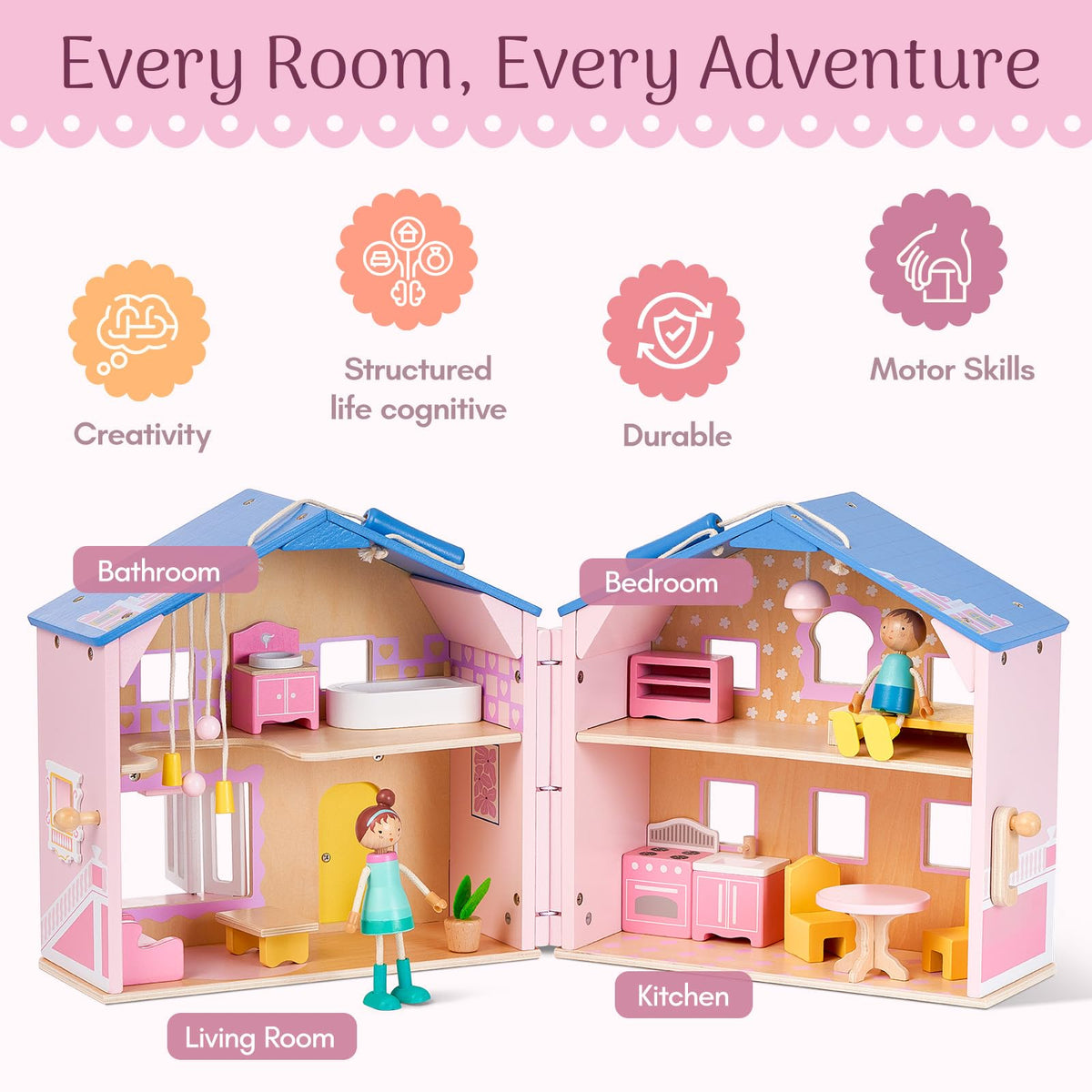 Giant bean detailed room decor adds realism to pretend play.