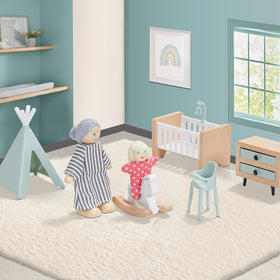 Giant Bean dollhouse dressing table with drawers for role-play organization.
