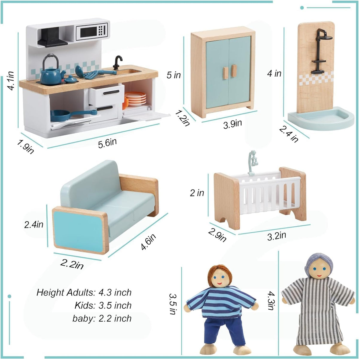 Giant Bean dollhouse refrigerator with opening door for cool pretend snacks.