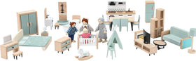 Giant Bean dollhouse tent and rocking horse for whimsical play spaces.
