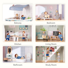 Giant bean Large Pink Dollhouse doorbell feature invites pretend visits