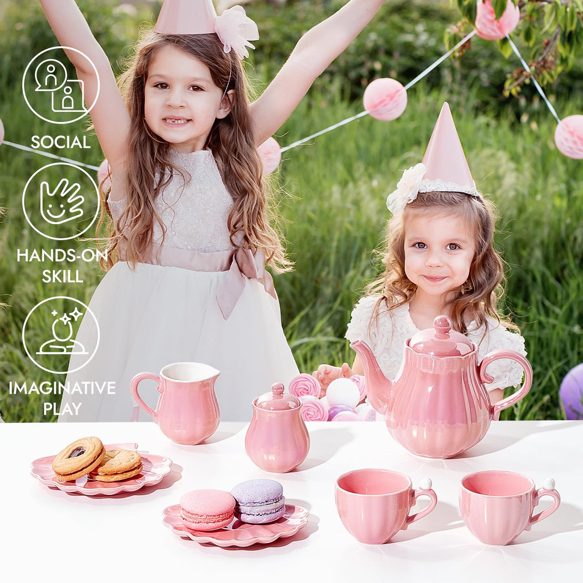 Giant Bean Porcelain Tea Set milk jug for kid-friendly pourable playtime.