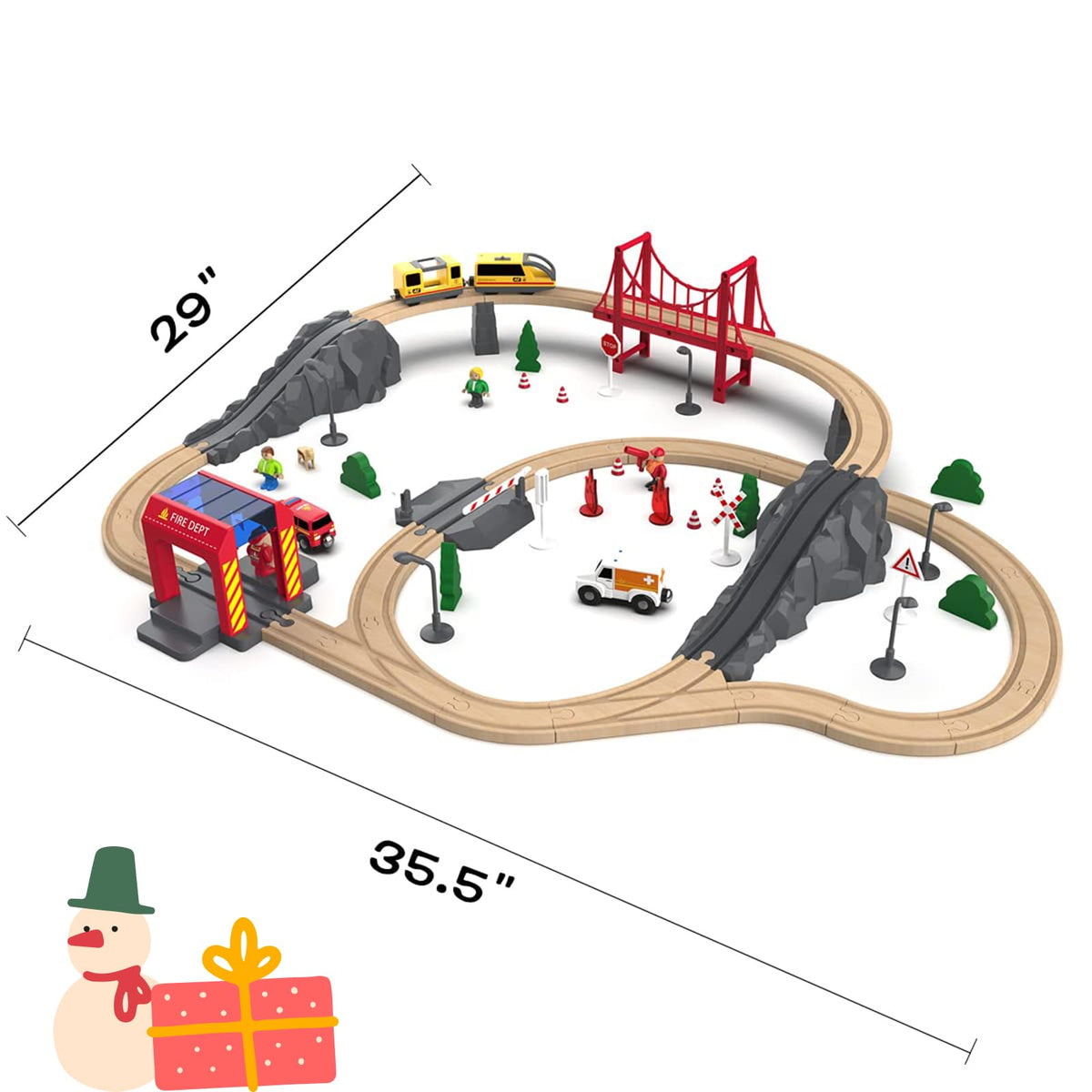 Giant Bean wooden tracks set ready for future expansion and play creativity.