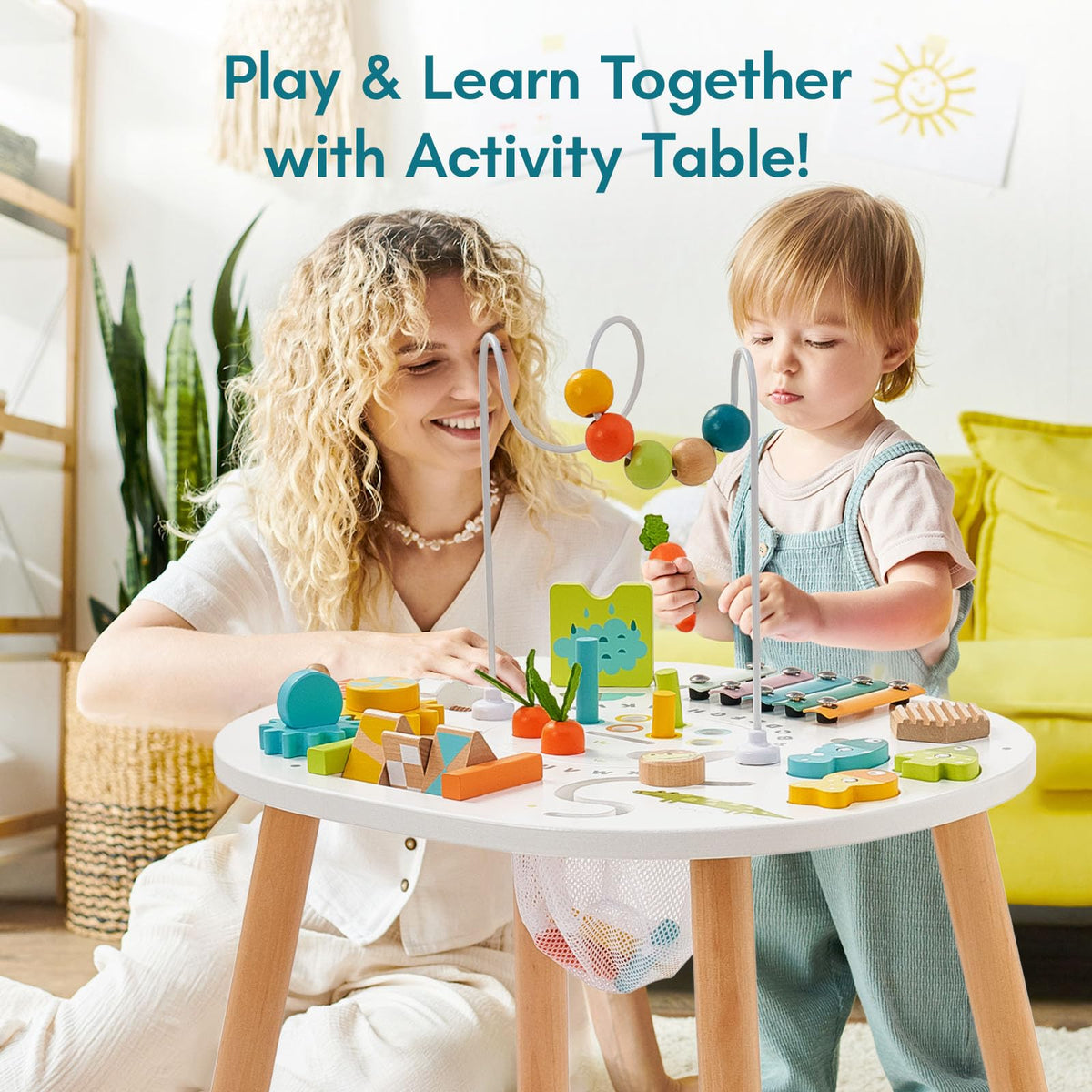 Giant bean wooden activity table pattern puzzles builds sequence and concentration
