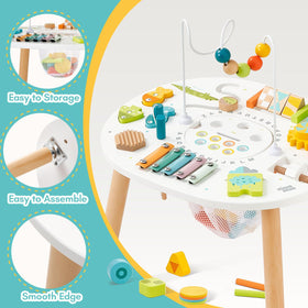 Giant bean wooden activity table spinning gears encourages problem solving and manipulation