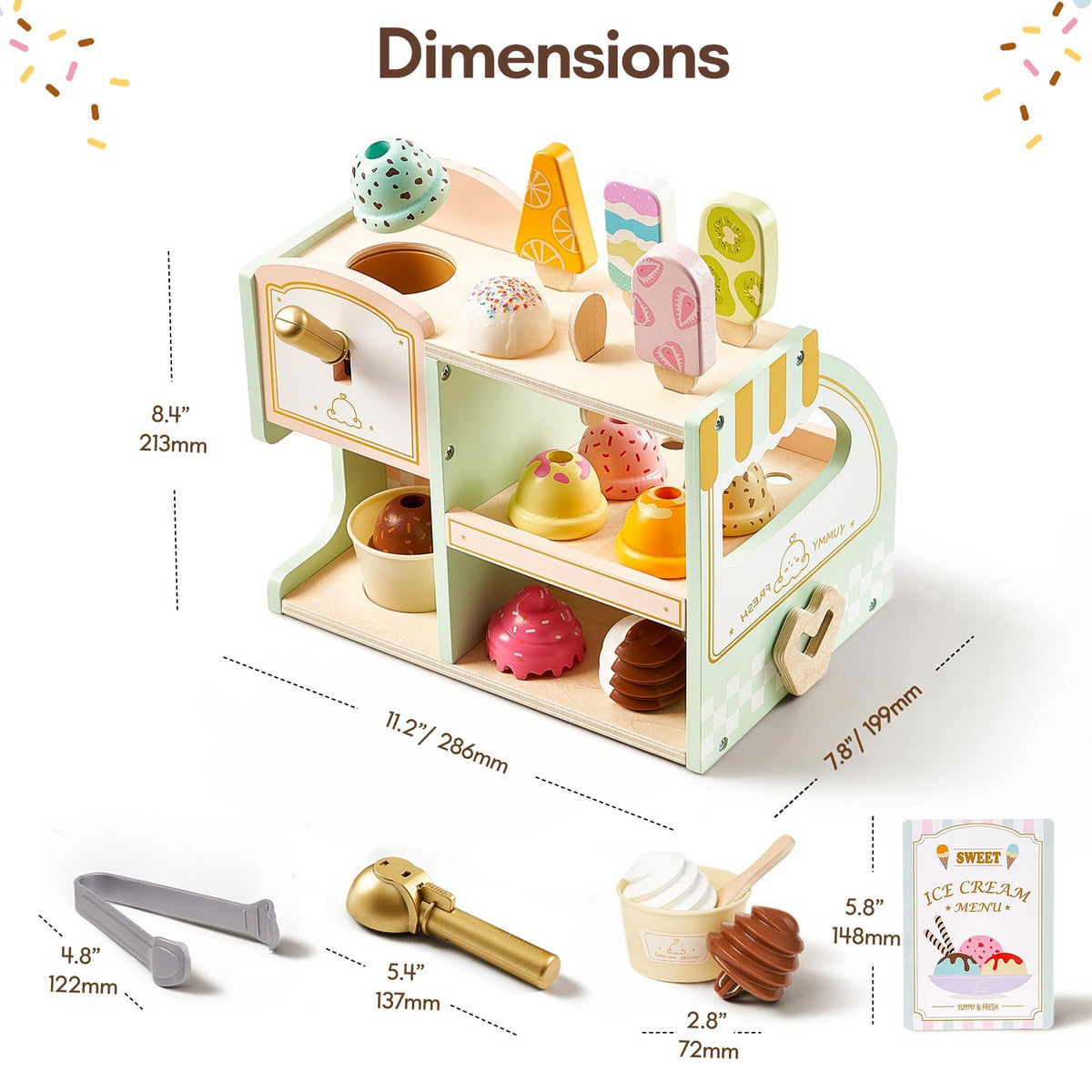Giant Bean toppings encourage topping combinations during pretend ice cream orders