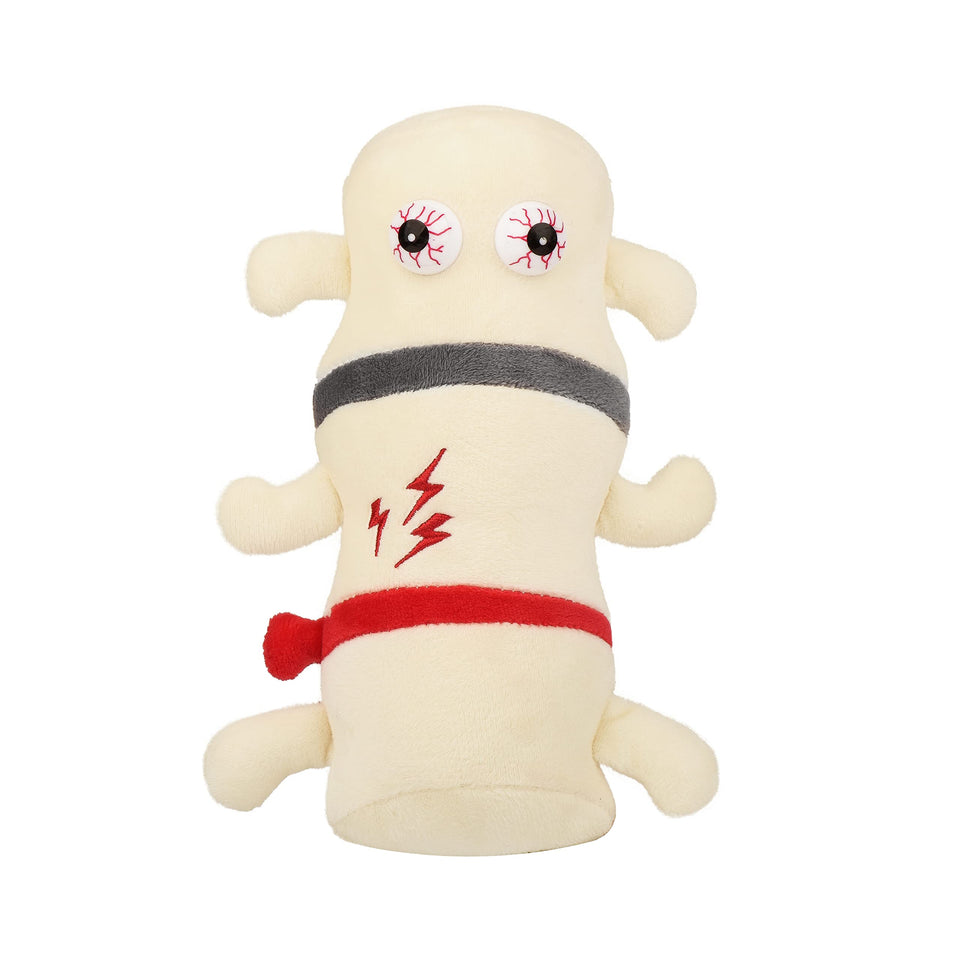 GIANT MICROBES Back Pain Plush features an 8-inch lumbar spine for easy learning.