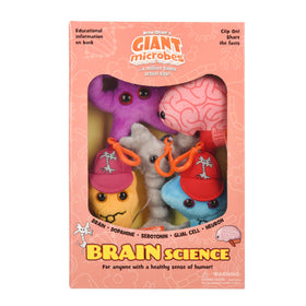GIANT MICROBES brain gift box educational-info image emphasizes back-of-card learning details.