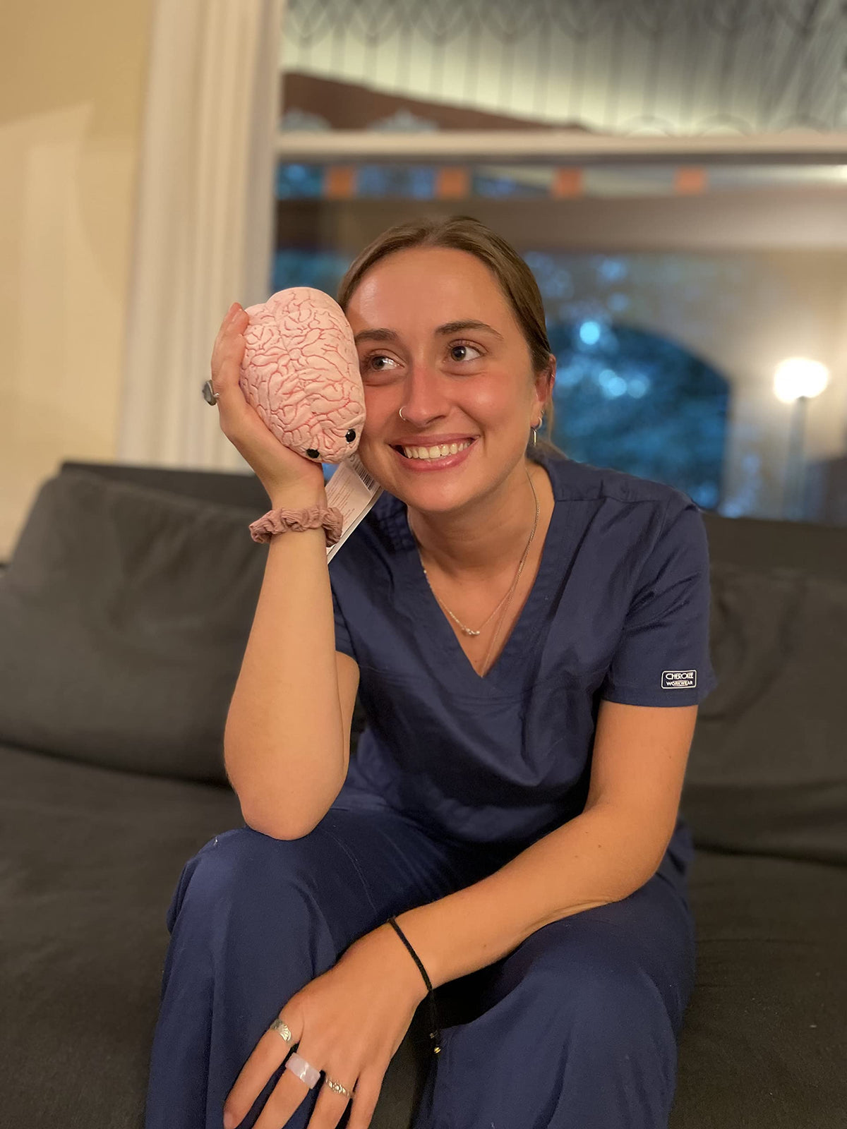GIANT MICROBES get-well brain plush for post-surgery comfort
