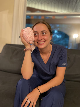 GIANT MICROBES get-well brain plush for post-surgery comfort