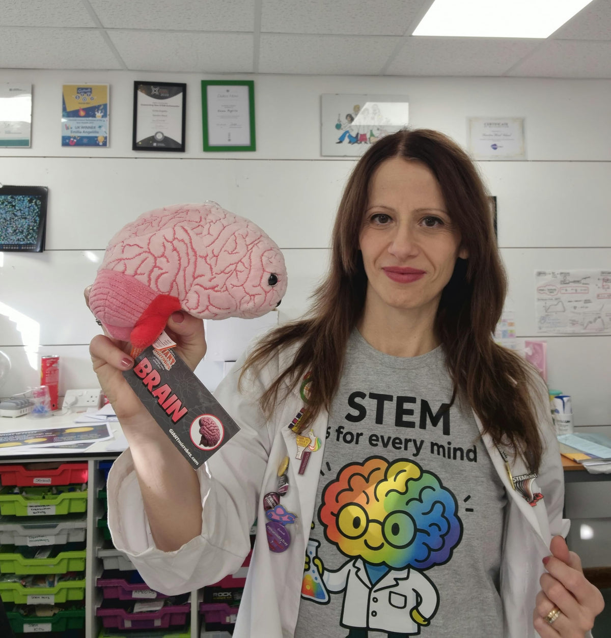 GIANT MICROBES brain information card included to spark curiosity about the brain