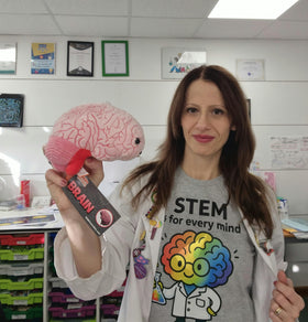 GIANT MICROBES brain information card included to spark curiosity about the brain