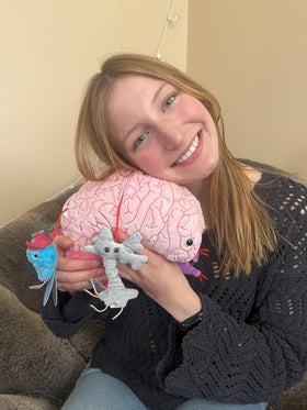 GIANTMICROBES Deluxe brain-cell plush with Serotonin inside, calming playtime option